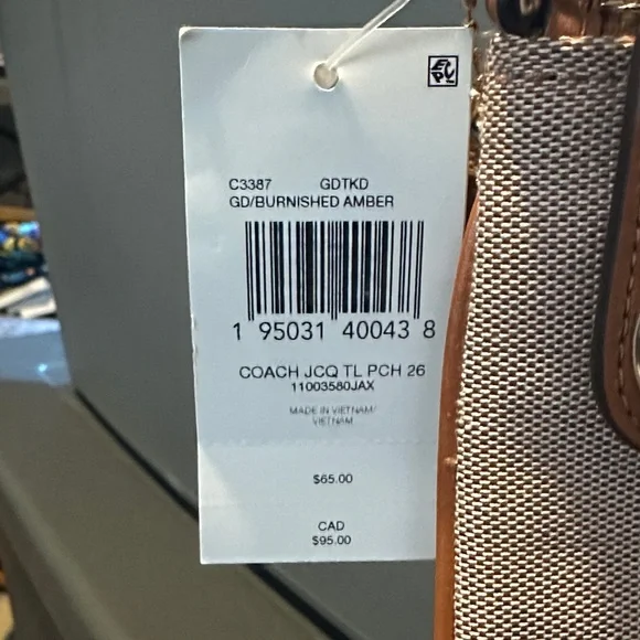 Coach Pink and Tan Wristlet - Picture 2 of 9